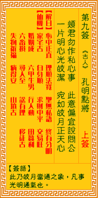 觀音靈簽9 觀音靈簽解簽9: 孔明點(diǎn)將觀