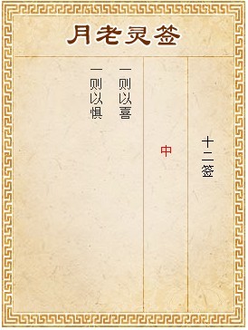 月老靈簽第12簽 中簽