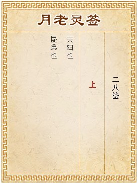 月老靈簽第28簽 上簽