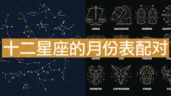 星座表十二星座查詢，十二星座的月份表配對！
