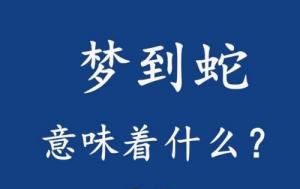 最吉利的十種夢見蛇是什么預兆