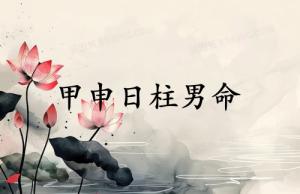 甲申日柱男命運(yùn)詳解