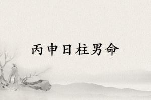 丙申日柱男命運(yùn)詳解