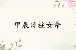 甲辰日柱女命運分析