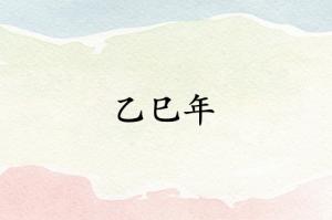 乙巳年是哪一年屬什么生肖