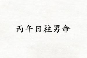丙午日柱男命運(yùn)詳解