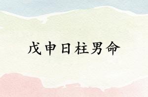 戊申日柱男命運(yùn)詳解