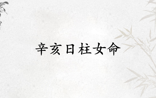 辛亥日柱女命一生詳解