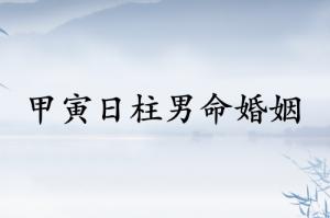 甲寅日柱男命婚姻運(yùn)勢(shì)