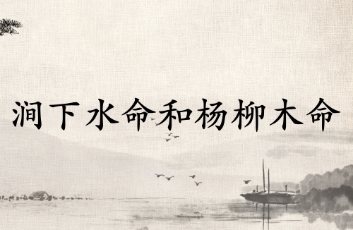 澗下水命和楊柳木命合適嗎