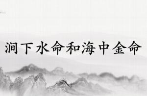 澗下水命和海中金命合不合